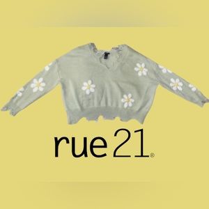 Rue21 sweater flower crop sweater